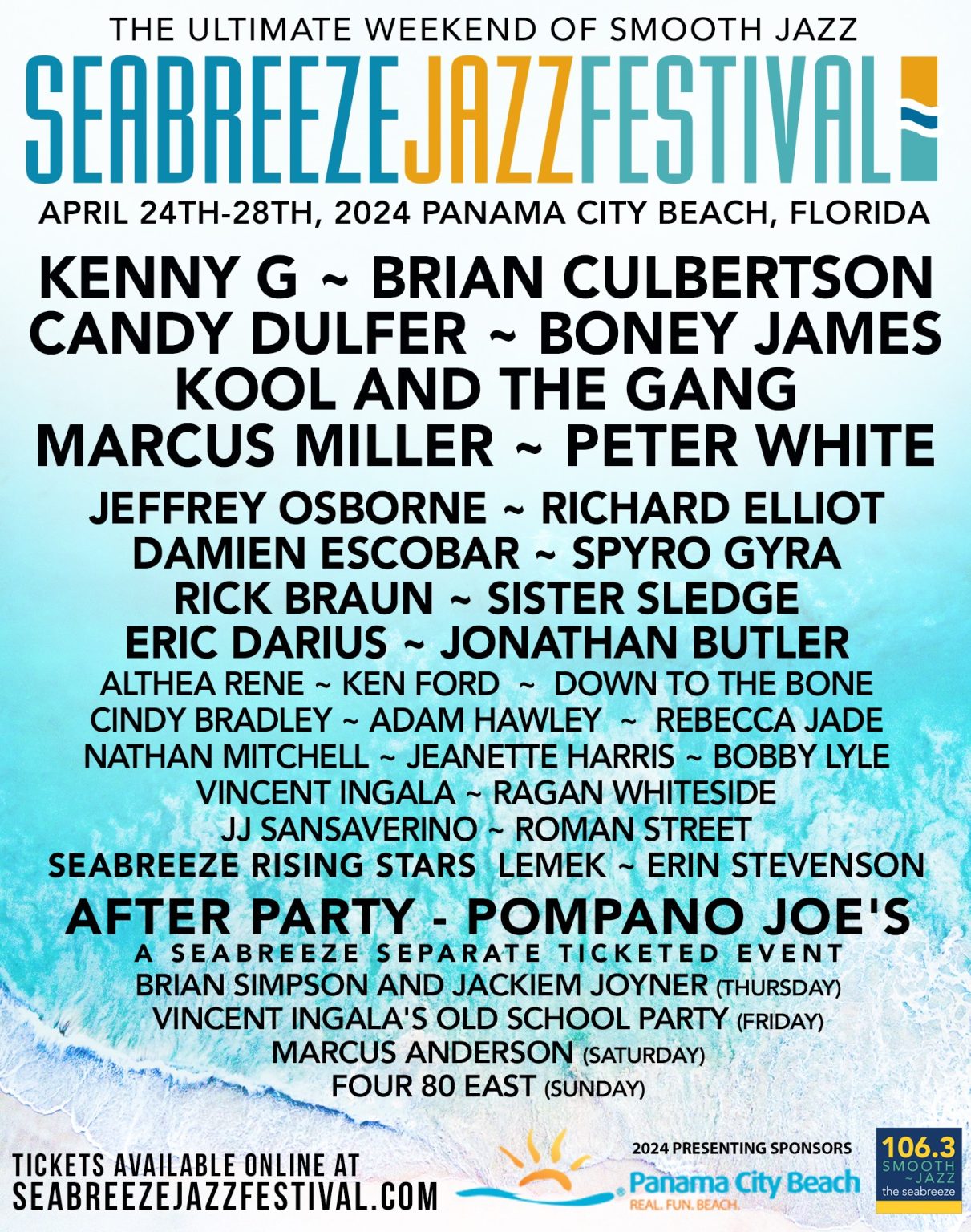 Seabreeze Jazz Festival 2024 (2428 April) in Panama City Beach