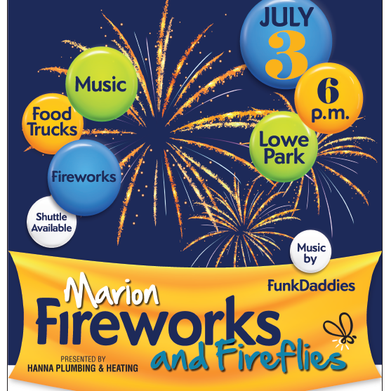 Marion Fireworks and Fireflies